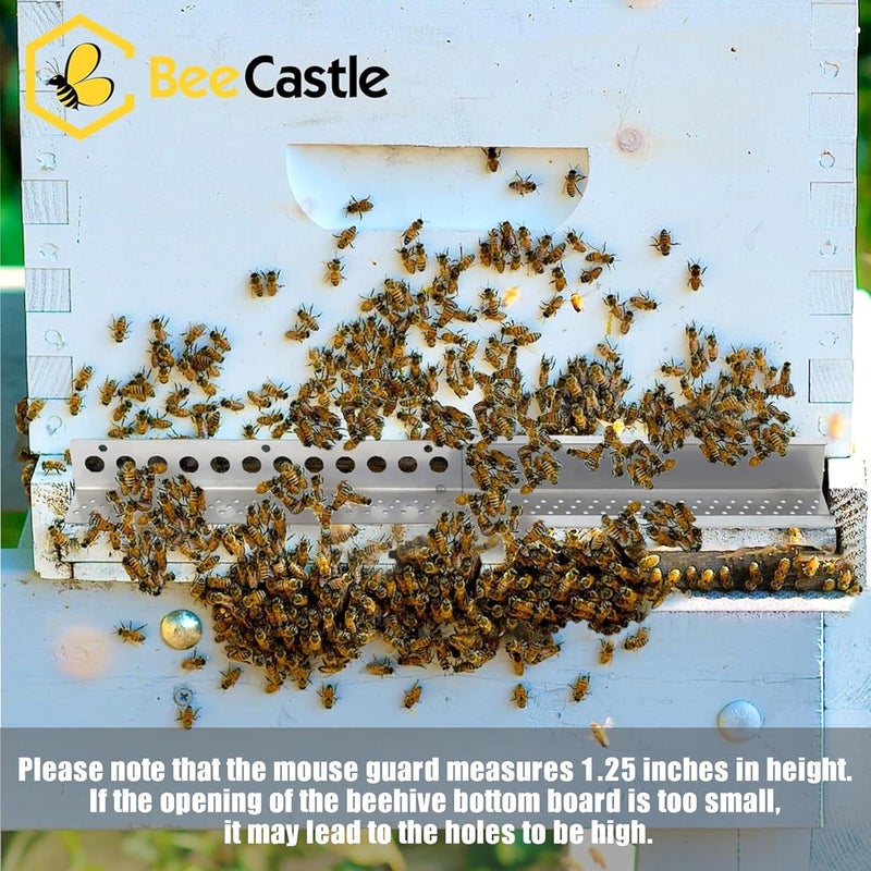 BeeCastle 4PCS Beehive Entrance Reducer and Mouse Guard,Beehive Sliding Mouse Guards for 8 or 10 Frame Bee Hive,No-Rust Stainless Steel Beekeeping Suppiles - Image 4